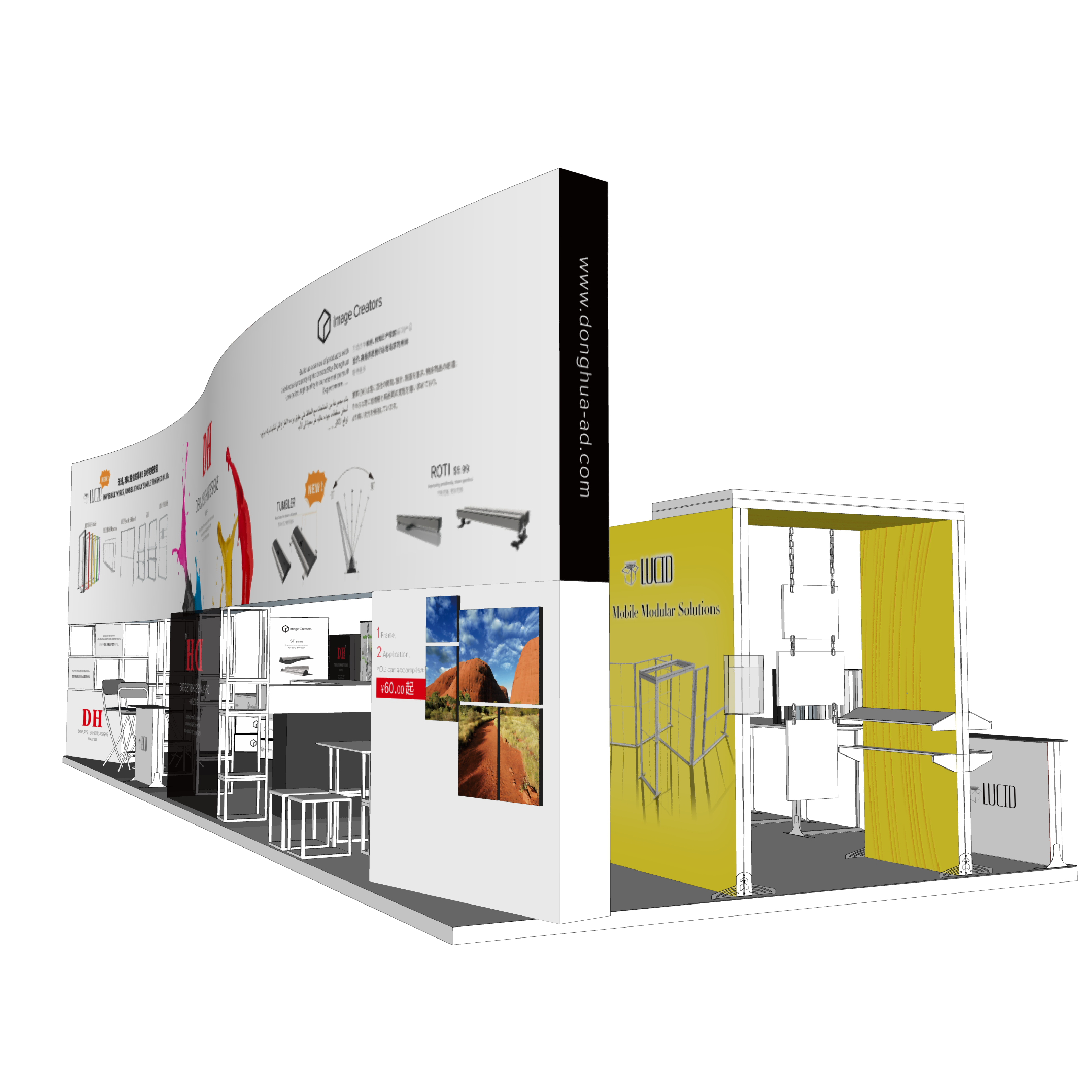 Optional Sizes Easy To Dismantle Event Booth Set-up System